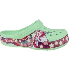 Шлепанцы для девочек Crocs Fun Lab Unicorn Band Clog, зеленые 206270-3TI цена и информация | Детские тапочки, домашняя обувь | pigu.lt