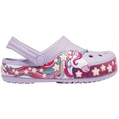 Тапочки для девочек Crocs FunLab Unicorn Band Cg, фиолетовые 206270 530 цена и информация | Детские резиновые сабо | pigu.lt