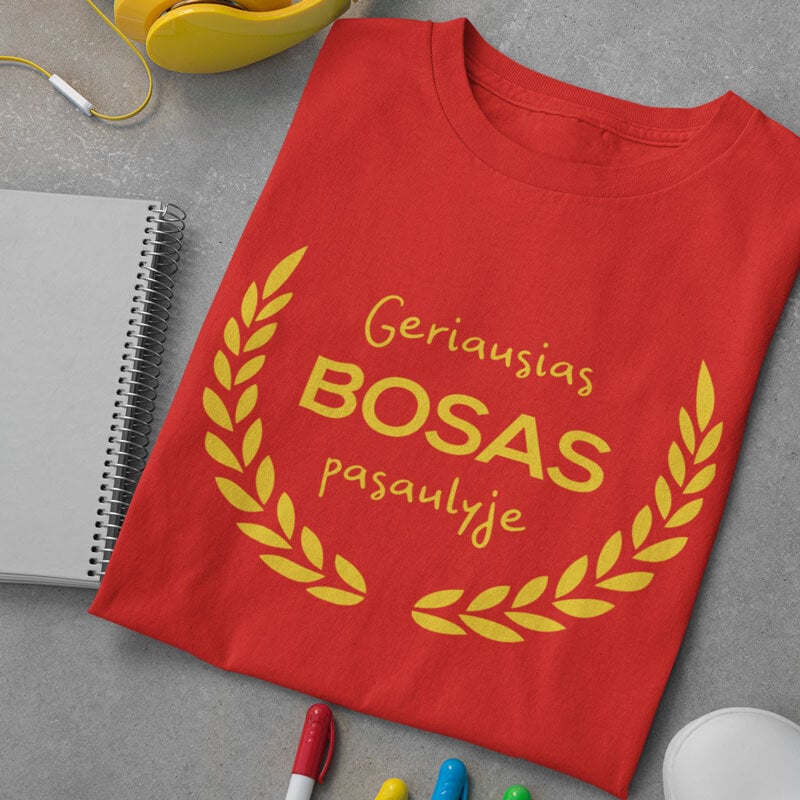 Marškinėliai "Geriausias bosas pasaulyje" kaina ir informacija | Originalūs marškinėliai | pigu.lt