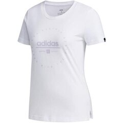 Sportiniai marškinėliai moterims, adidas Women Circular Graphic W FM6149 balta kaina ir informacija | Sportinė apranga moterims | pigu.lt