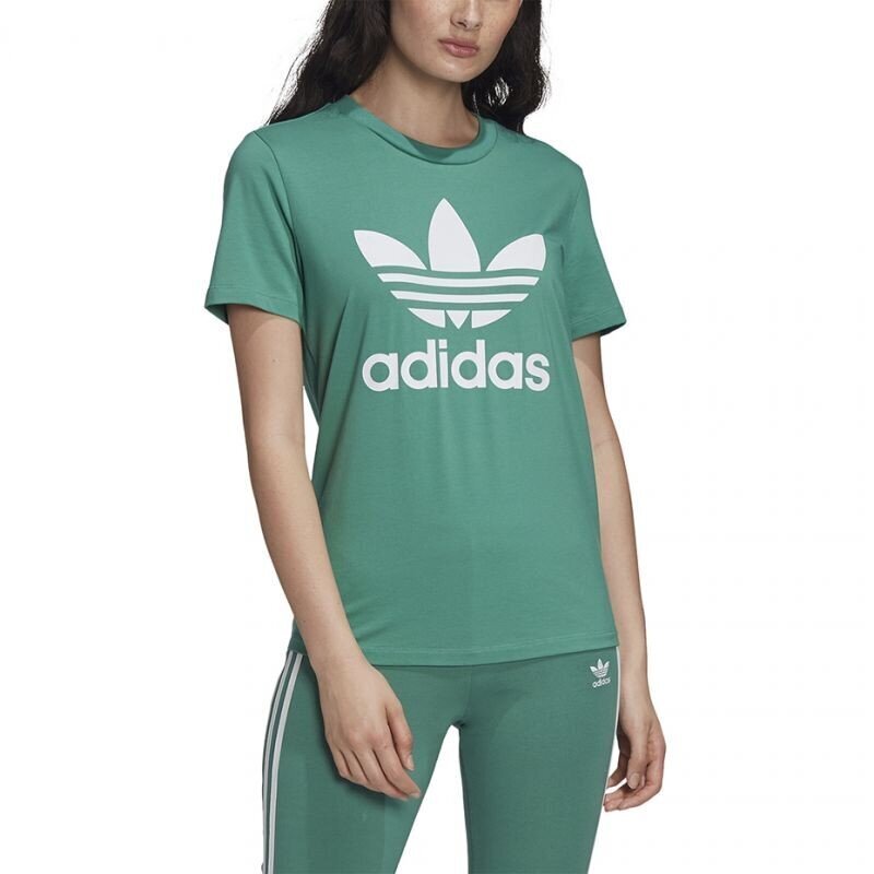 Sportiniai marškinėliai moterims, adidas Trefoil Tee W FM3300 žalia цена и информация | Sportinė apranga moterims | pigu.lt