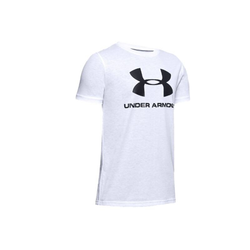 Sportiniai marškinėliai berniukams Under Armour Sportstyle Logo Short Sleeve Junior 1330 893-100, (61906, balti kaina ir informacija | Marškinėliai berniukams | pigu.lt