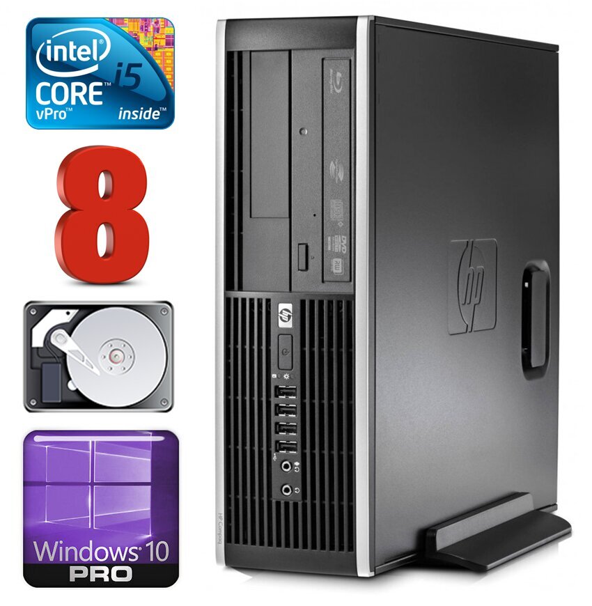 HP 8100 Elite SFF i5-650 8GB 250GB DVD WIN10Pro kaina ir informacija | Stacionarūs kompiuteriai | pigu.lt