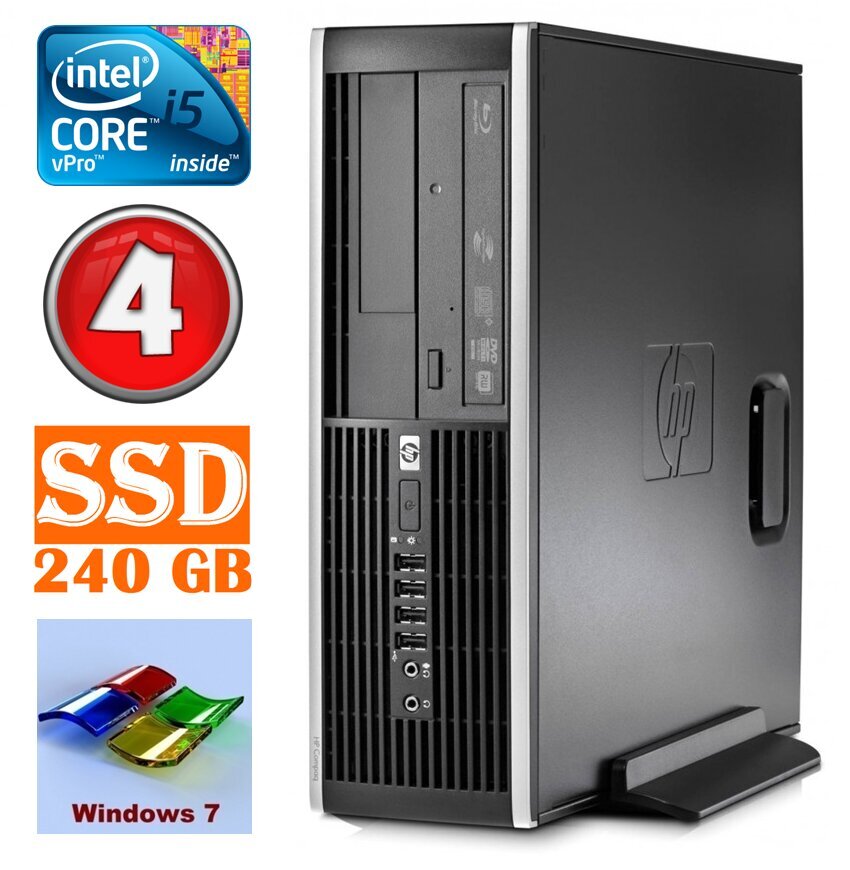 HP 8100 Elite SFF i5-650 4GB 240SSD DVD WIN7Pro kaina ir informacija | Stacionarūs kompiuteriai | pigu.lt