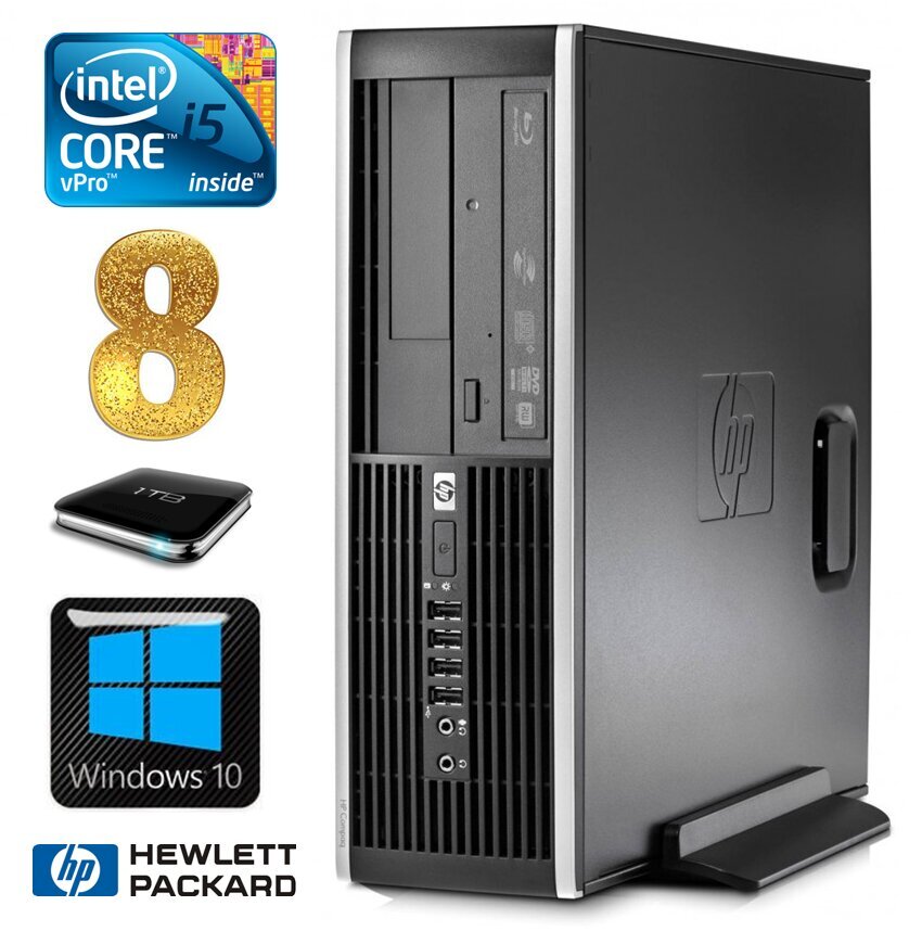 HP 8100 Elite SFF i5-650 8GB 1TB DVD WIN10 kaina ir informacija | Stacionarūs kompiuteriai | pigu.lt