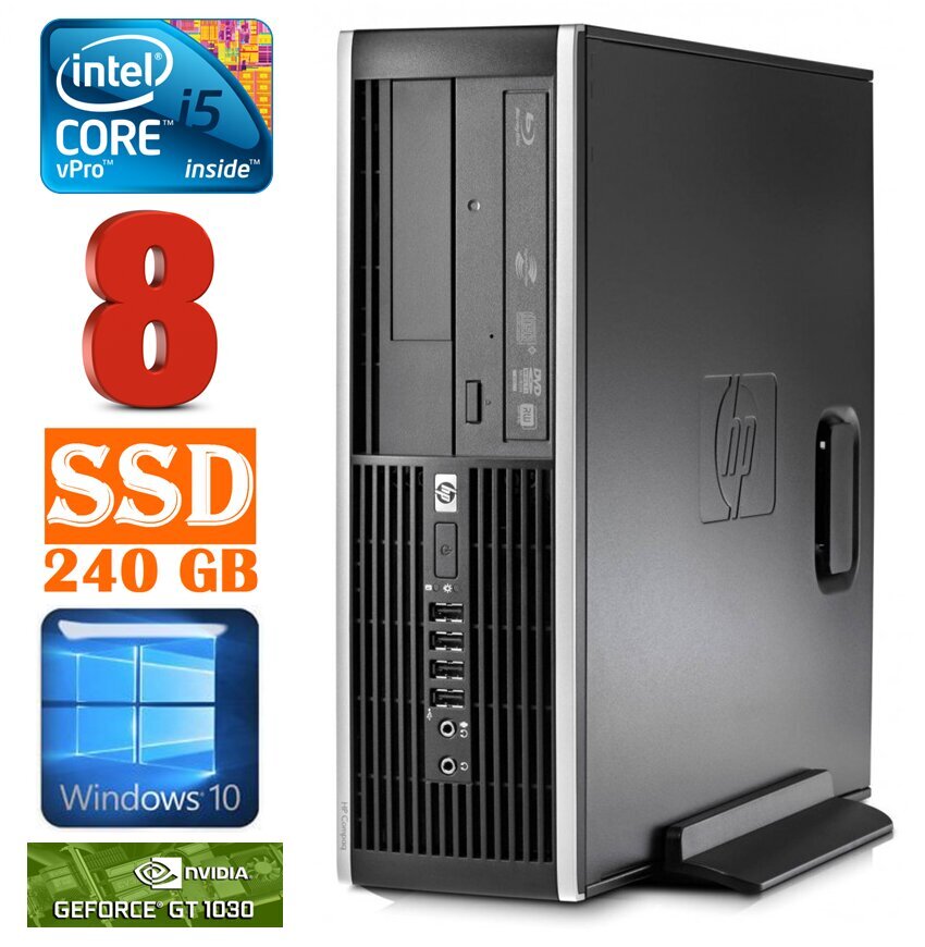 HP 8100 Elite SFF i5-650 8GB 240SSD GT1030 2GB DVD WIN10 цена и информация | Stacionarūs kompiuteriai | pigu.lt