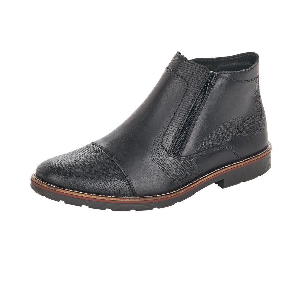 Klasikinio stiliaus odiniai aulinukai Rieker vyrams, juodi kaina ir informacija | Vyriški batai | pigu.lt