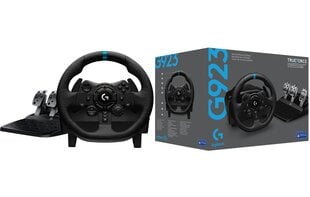 Игровое рулевое колесо и педали Logitech G923, предназначены для ПК/ PS4 (941-000149) цена и информация | Игровые рули | pigu.lt