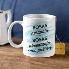 Puodelis "Bosas akcentuoja savo požiūrį" kaina ir informacija | Originalūs puodeliai | pigu.lt