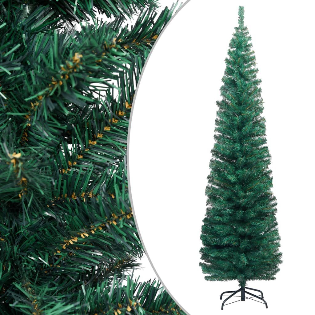 Dirbtinė Kalėdų eglutė su stovu, 180 cm, PVC, žalia, Žalia kaina | pigu.lt