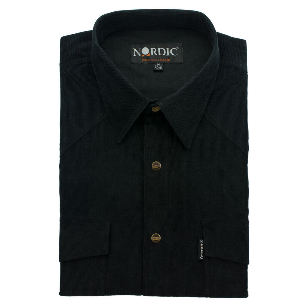 Velvetiniai marškiniai vyrams Nordic, tiesus siluetas -ilgomis rankovėmis kaina ir informacija | Vyriški marškiniai | pigu.lt