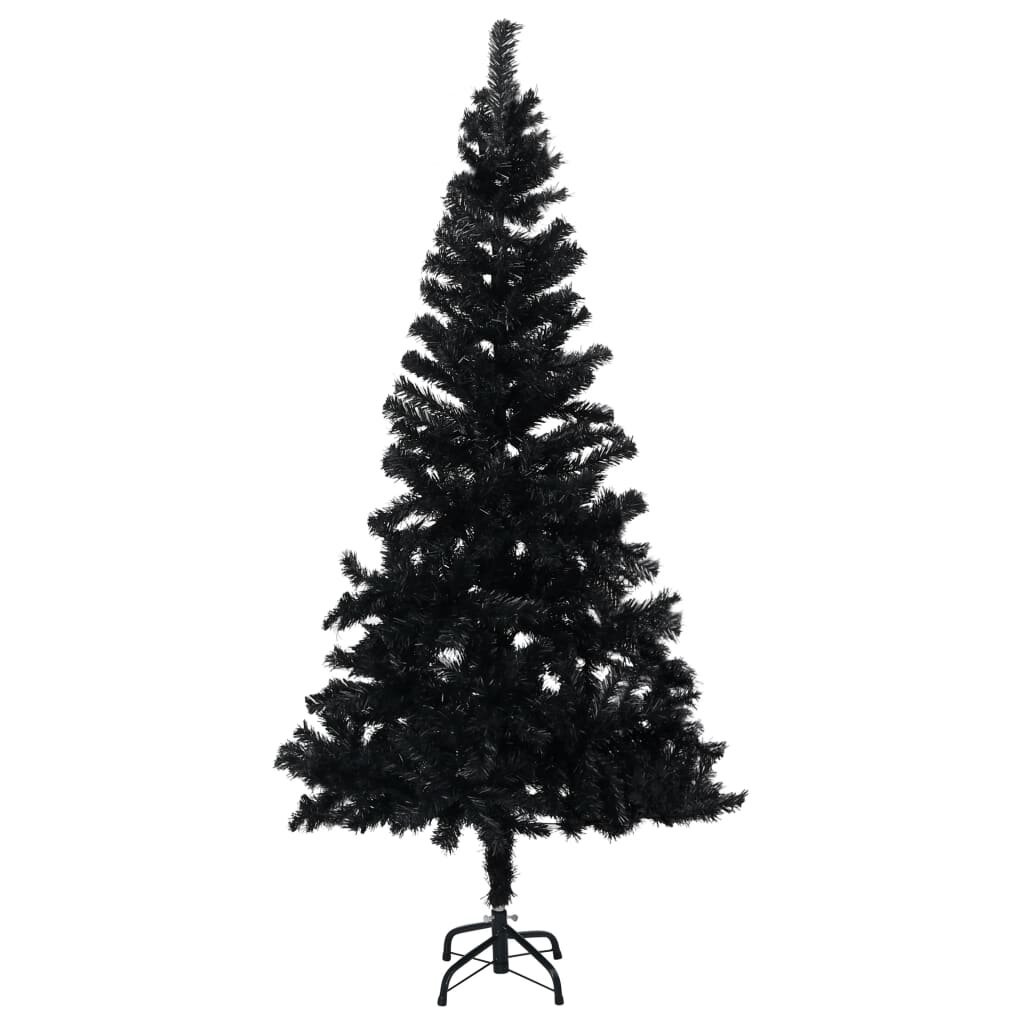 Dirbtinė Kalėdų eglutė su stovu, 150 cm, PVC, juoda