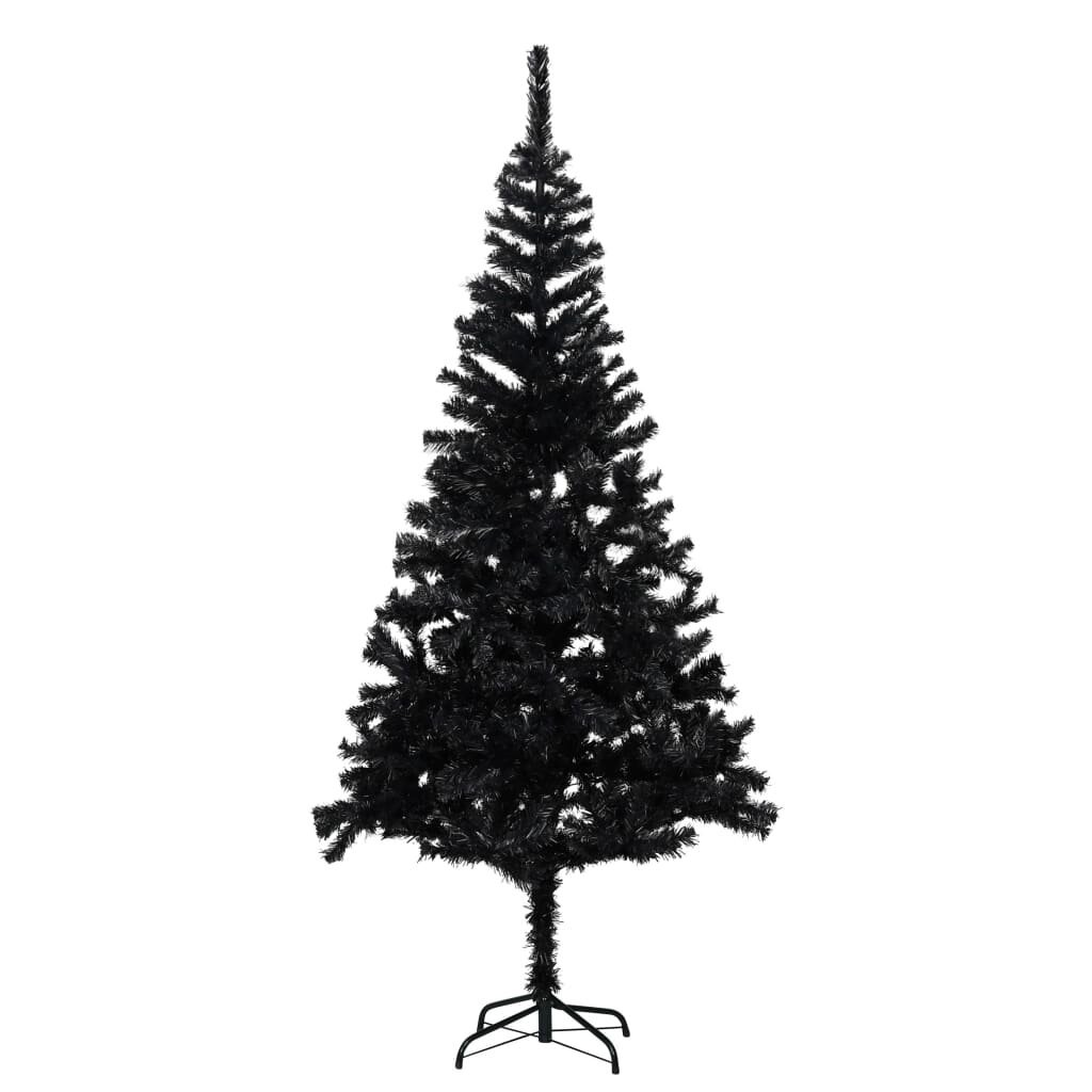 Dirbtinė Kalėdų eglutė su stovu, 180 cm, PVC, juoda