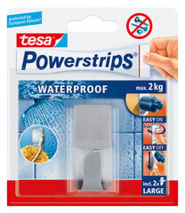 Tesa крючок из нержавеющей сталиPowerStrips Waterproof Zoom 1шт. цена и информация | Набор акскссуаров для ванной | pigu.lt