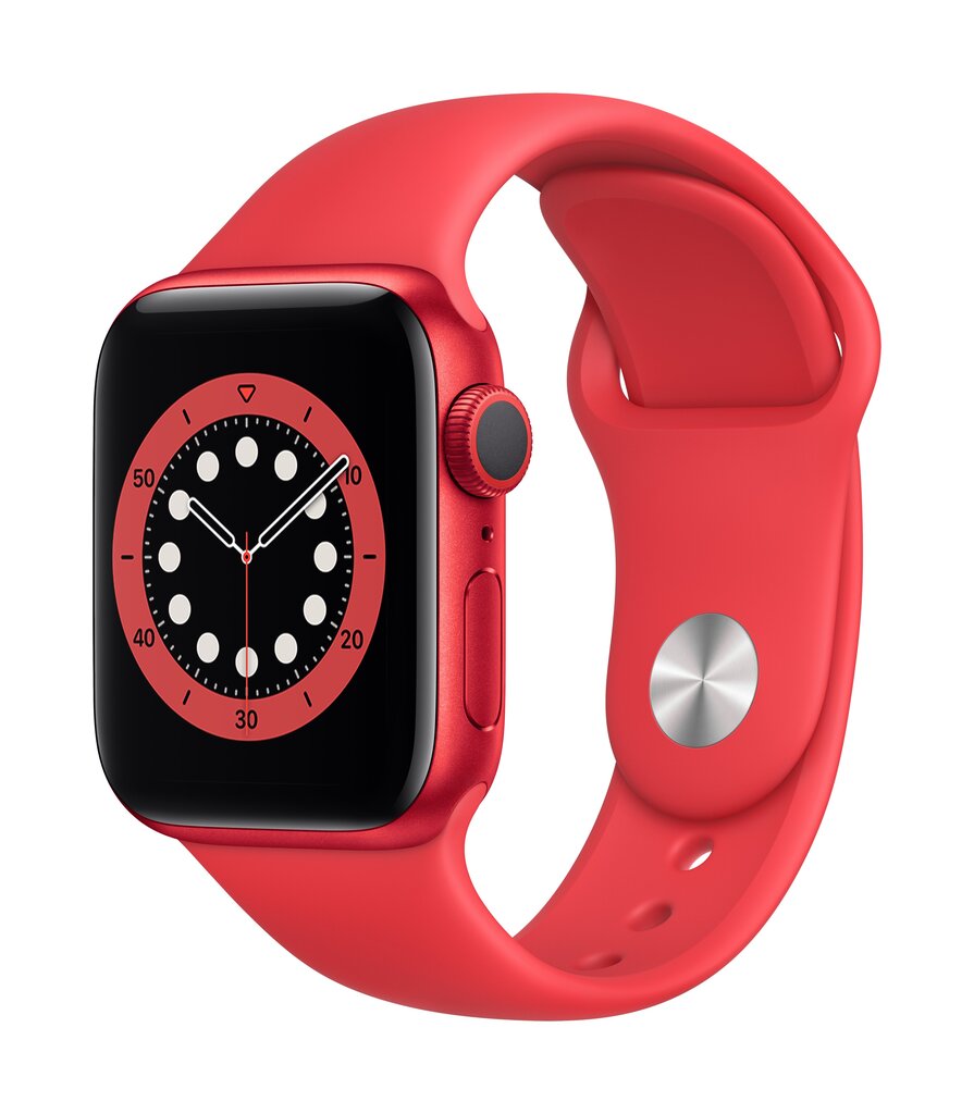 Išmanusis laikrodis Apple Watch 6 GPS, 40mm Red Aluminium Case with Red Sport Band цена и информация | Išmanieji laikrodžiai (smartwatch) | pigu.lt