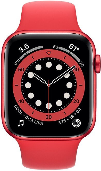 Išmanusis laikrodis Apple Watch Series 6 (GPS, 44mm) PRODUCT(RED) Aluminium Case with PRODUCT(RED) Sport Band kaina ir informacija | Išmanieji laikrodžiai (smartwatch) | pigu.lt