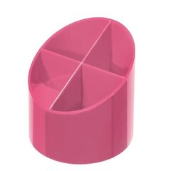 Подставка-стакан для ручек круглая на четыре отделения, розовая цена и информация | Канцелярские товары | pigu.lt