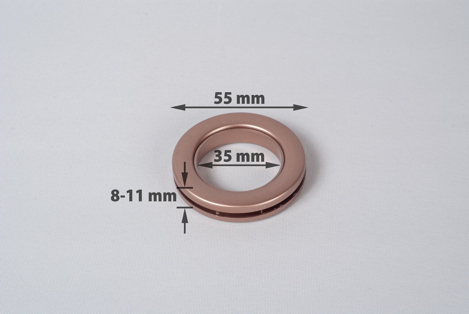 Universalūs suspaudžiami žiedai užuolaidoms 35mm, vario spalvos, 10 vnt. kaina ir informacija | Užuolaidos | pigu.lt