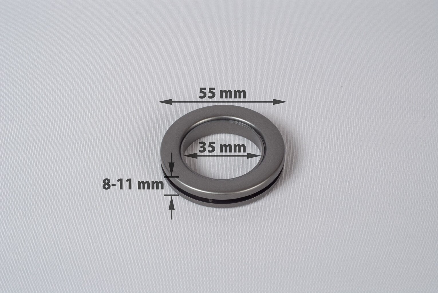 Universalūs suspaudžiami žiedai užuolaidoms 35mm, grafito spalva, 10 vnt. kaina ir informacija | Užuolaidos | pigu.lt