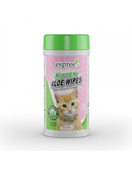 Espree Kitten Aloe servetėlės katėms, 50 vnt цена и информация | Средства по уходу за животными | pigu.lt