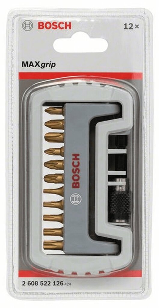 Bosch Antgalių rinkinys „MAX GRIP“, 12 vnt., PH, PZ, Torx, kaina ir informacija | Mechaniniai įrankiai | pigu.lt