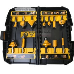 Frezų medienai rinkinys Dewalt DT90016, 12 vnt kaina ir informacija | Mechaniniai įrankiai | pigu.lt