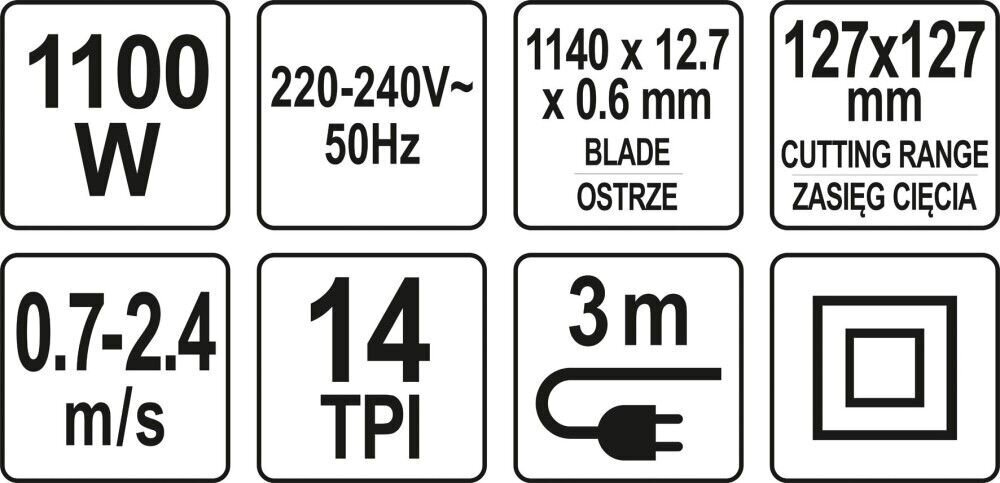 Juostinis pjūklas YATO YT-82185 | 1100W | 127x127MM kaina ir informacija | Pjūklai, pjovimo staklės | pigu.lt