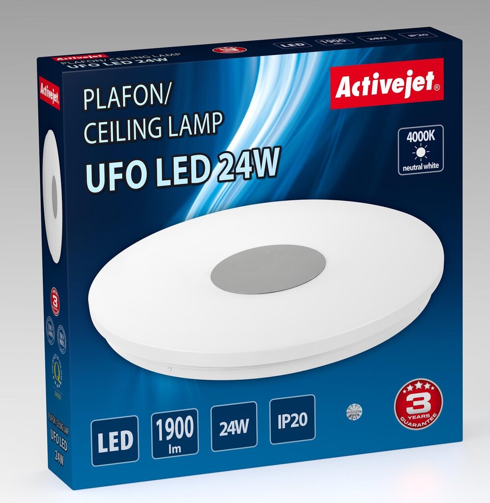 Activejet LED šviestuvas Aje-Ufo kaina ir informacija | Įmontuojami šviestuvai, LED panelės | pigu.lt