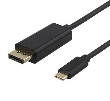 Deltaco USBC-DP200, USB-C, DisplayPort, 2m kaina ir informacija | Kabeliai ir laidai | pigu.lt