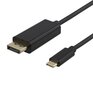 Deltaco USBC-DP100, USB-C/DP, 1 m kaina ir informacija | Kabeliai ir laidai | pigu.lt