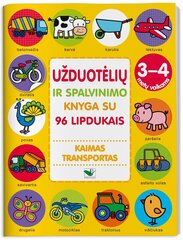 Kaimas. Transportas. Užduotėlių ir spalvinimo knyga su 96 lipdukais цена и информация | Развивающие книги | pigu.lt