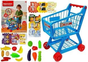 Žaislinis parduotuvės vežimėlis su maisto produktais, 34 dalių kaina ir informacija | Žaislai mergaitėms | pigu.lt