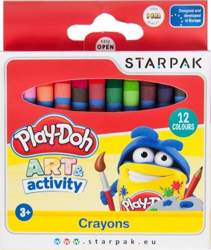 Kreidelės Starpak Play-Doh, 12 vnt. цена и информация | Piešimo, tapybos, lipdymo reikmenys | pigu.lt