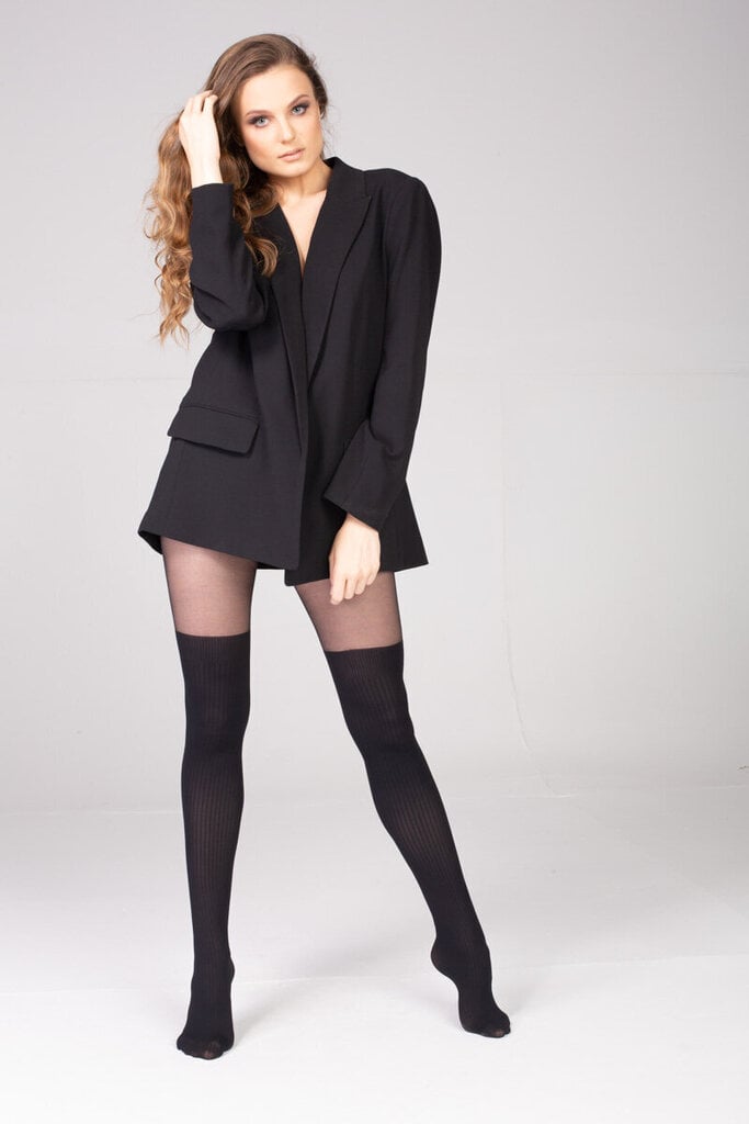 Pėdkelnės moterims su ilgų kojinių imitacija MONA Alexa 30/50 Nero цена и информация | Pėdkelnės | pigu.lt