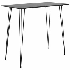 Baro stalas, 120x60x105 cm, juodas цена и информация | Кухонные и обеденные столы | pigu.lt
