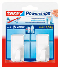 Tesa крючки PowerStrips Large Classic, белые 2 шт. цена и информация | Аксессуары для ванной комнаты | pigu.lt