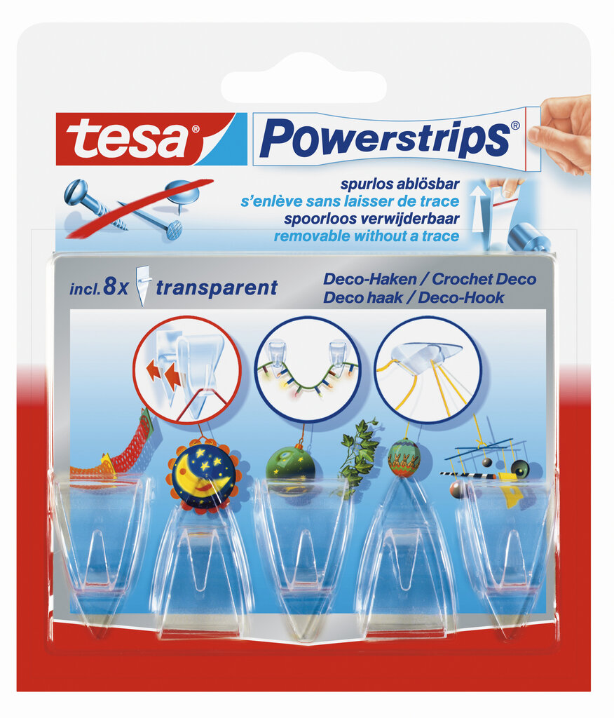 Kabliukai Tesa PowerStrips Deco, 5 vnt. цена и информация | Vonios kambario aksesuarai | pigu.lt