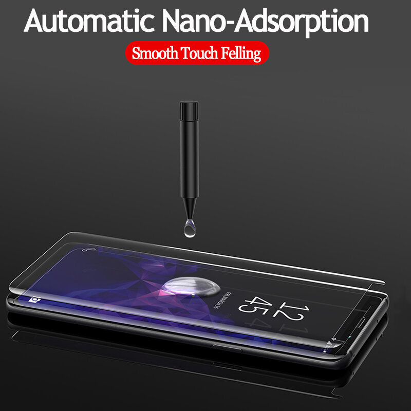 LCD apsauginis stikliukas Nano Optics 5D UV Glue Huawei Mate 20 Pro lenktas skaidrus цена и информация | Apsauginės plėvelės telefonams | pigu.lt