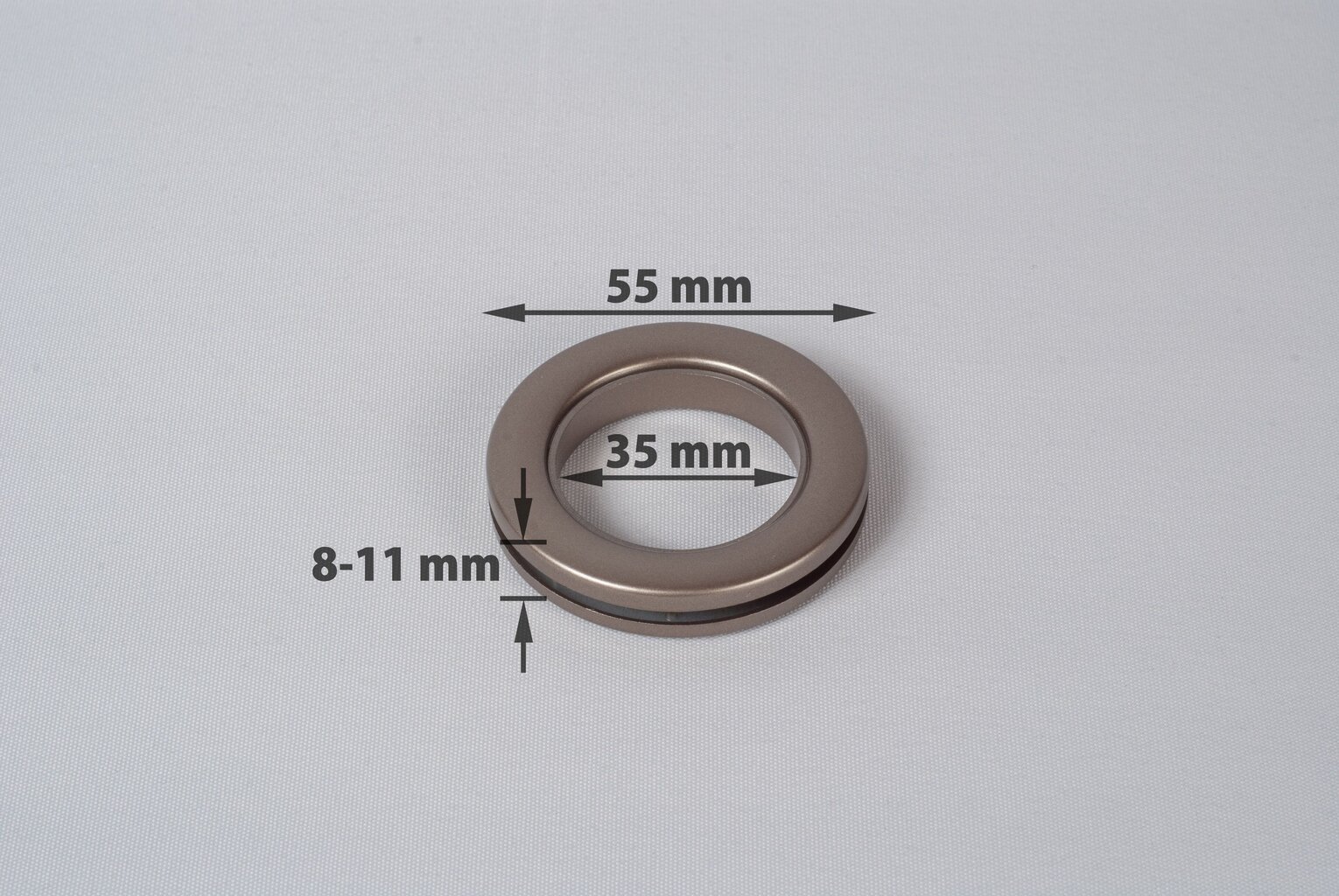 Universalūs suspaudžiami žiedai užuolaidoms 35mm, platinos spalva, 10 vnt. kaina ir informacija | Užuolaidos | pigu.lt