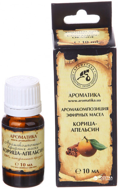 Apelsinas-Cinamonas eterinių aliejų mišinys Aromatika, 10 ml цена и информация | Eteriniai, kosmetiniai aliejai, hidrolatai | pigu.lt