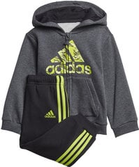 Adidas Cпортивные костюмы  Logo Fz Hd Fl Black Grey цена и информация | Комплекты для мальчиков | pigu.lt