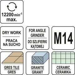 Deimantinė gręžimo karūna d- 6mm Yato (YT-60441) kaina ir informacija | Mechaniniai įrankiai | pigu.lt