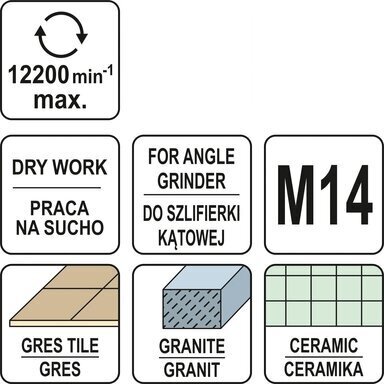 Deimantinė gręžimo karūna d-20mm Yato (YT-60444) kaina ir informacija | Mechaniniai įrankiai | pigu.lt