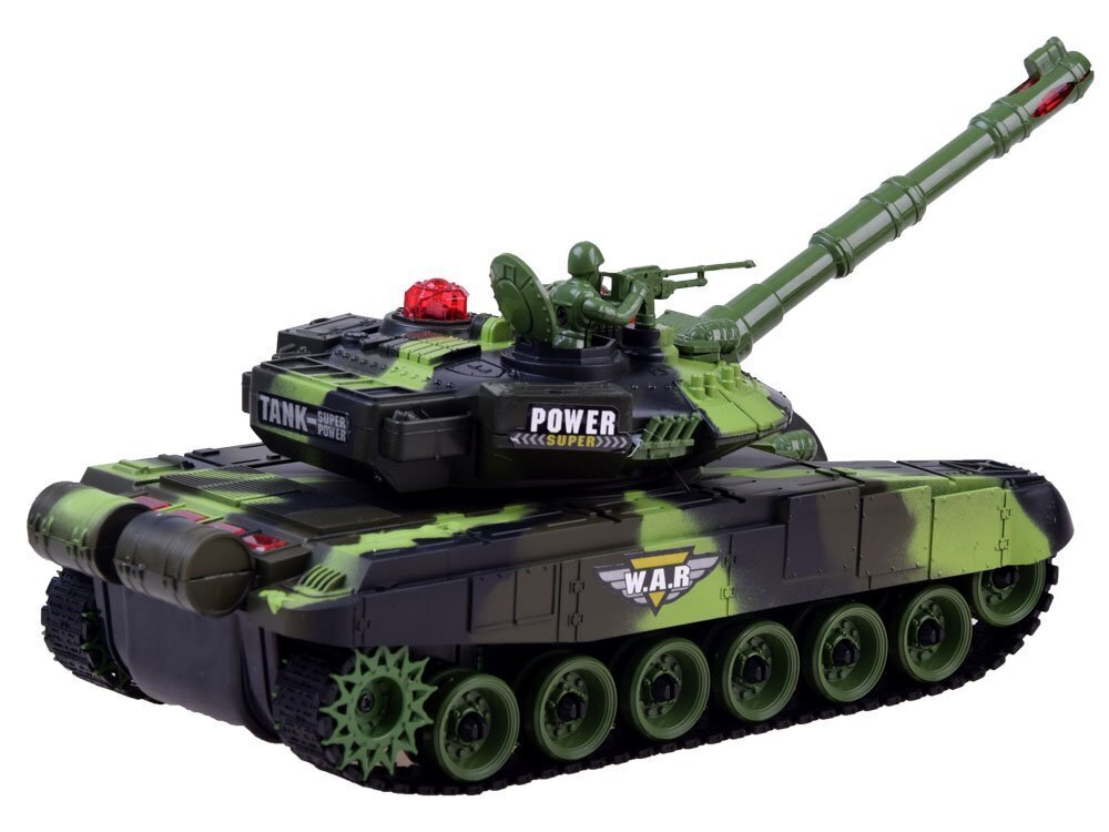 Nuotoliniu būdu valdomas tankas War Tank, žalias kaina ir informacija | Žaislai berniukams | pigu.lt