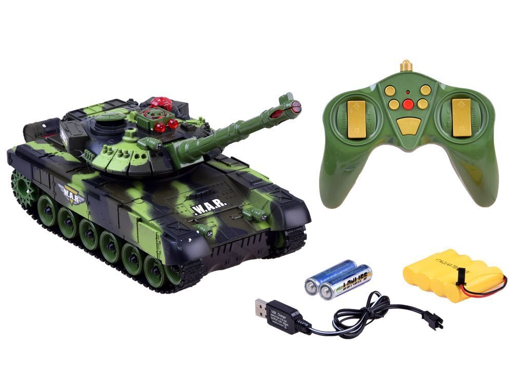 Nuotoliniu būdu valdomas tankas War Tank, žalias цена и информация | Žaislai berniukams | pigu.lt