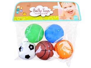 Резиновые пищащие мячики Baby Toys, 5 шт. цена и информация | Игрушки для малышей | pigu.lt