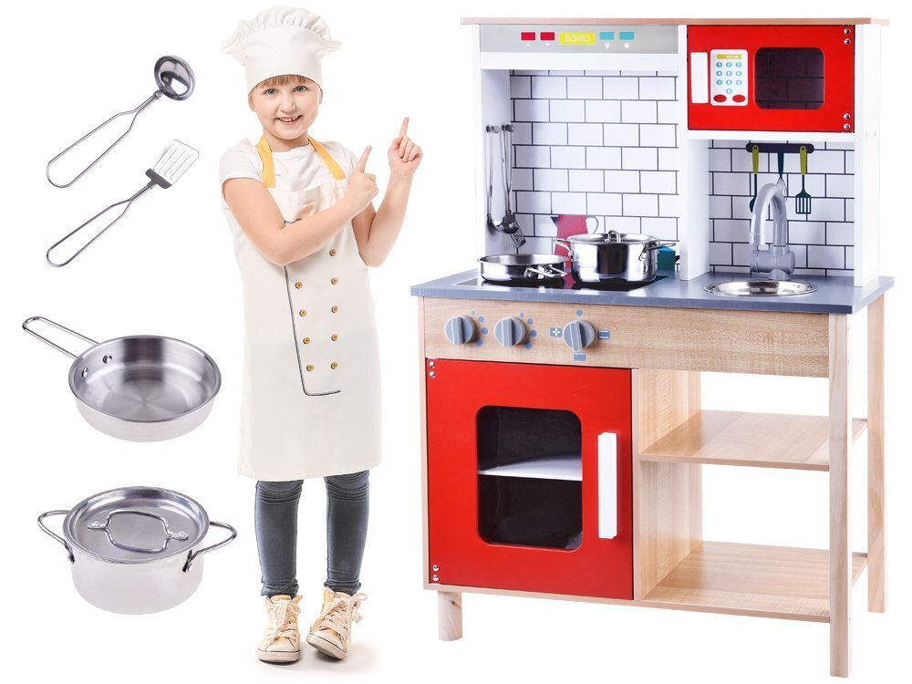 Medinė virtuvė vaikams su priedais kaina ir informacija | Žaislai mergaitėms | pigu.lt