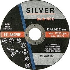 Silver TARCZA DO CIĘCIA METALU 115 x 1,0 x 22,2mm EX10101 kaina ir informacija | Šlifuokliai | pigu.lt