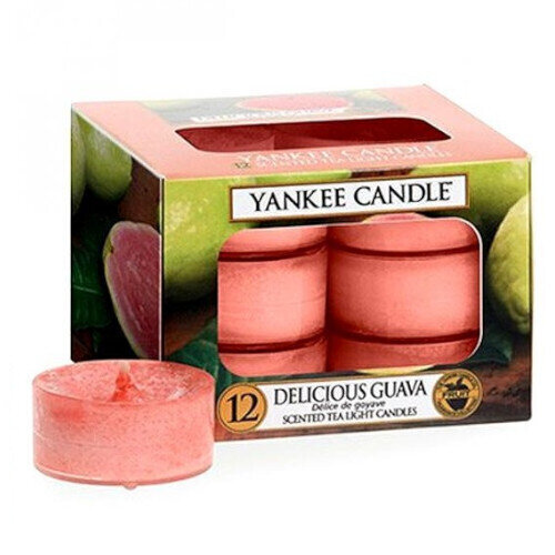 Kvapiosios arbatinės žvakės Yankee Candle Delicious Guava 9,8 g, 12 vnt. kaina ir informacija | Žvakės, Žvakidės | pigu.lt