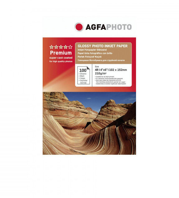 Fotopopierius Agfaphoto Blizgus 10x15, 210g, 100 lapų kaina ir informacija | Kanceliarinės prekės | pigu.lt